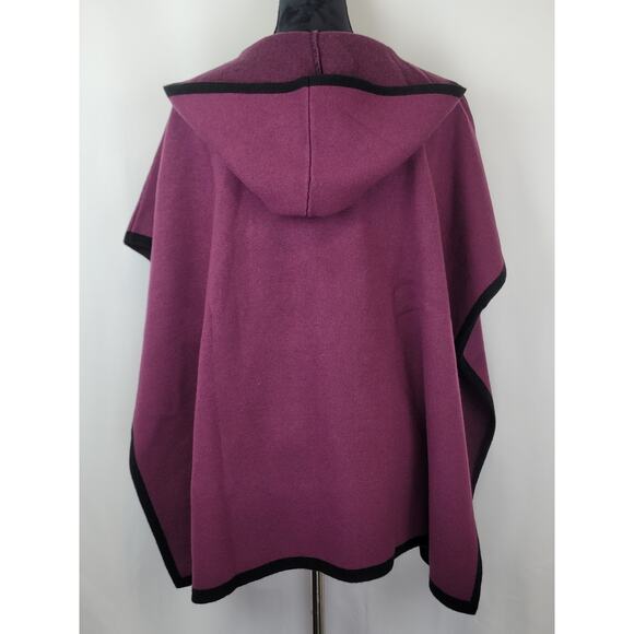 State Fusio Womens Hoodie Cardigan Cashmere Wool Short Sleeve Sweater Violet Med - Picture 5 of 9